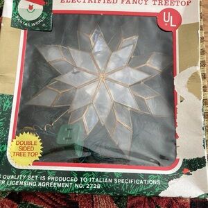 Vtg Santa's World electrified Star treetop topper Kurt Adler Capriz Double Side
